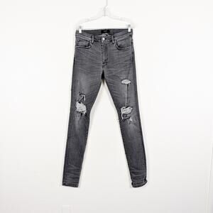 AMIRI Men's Grey Ripped Distressed Skinny Jeans size 32 ( fit 32x34)
